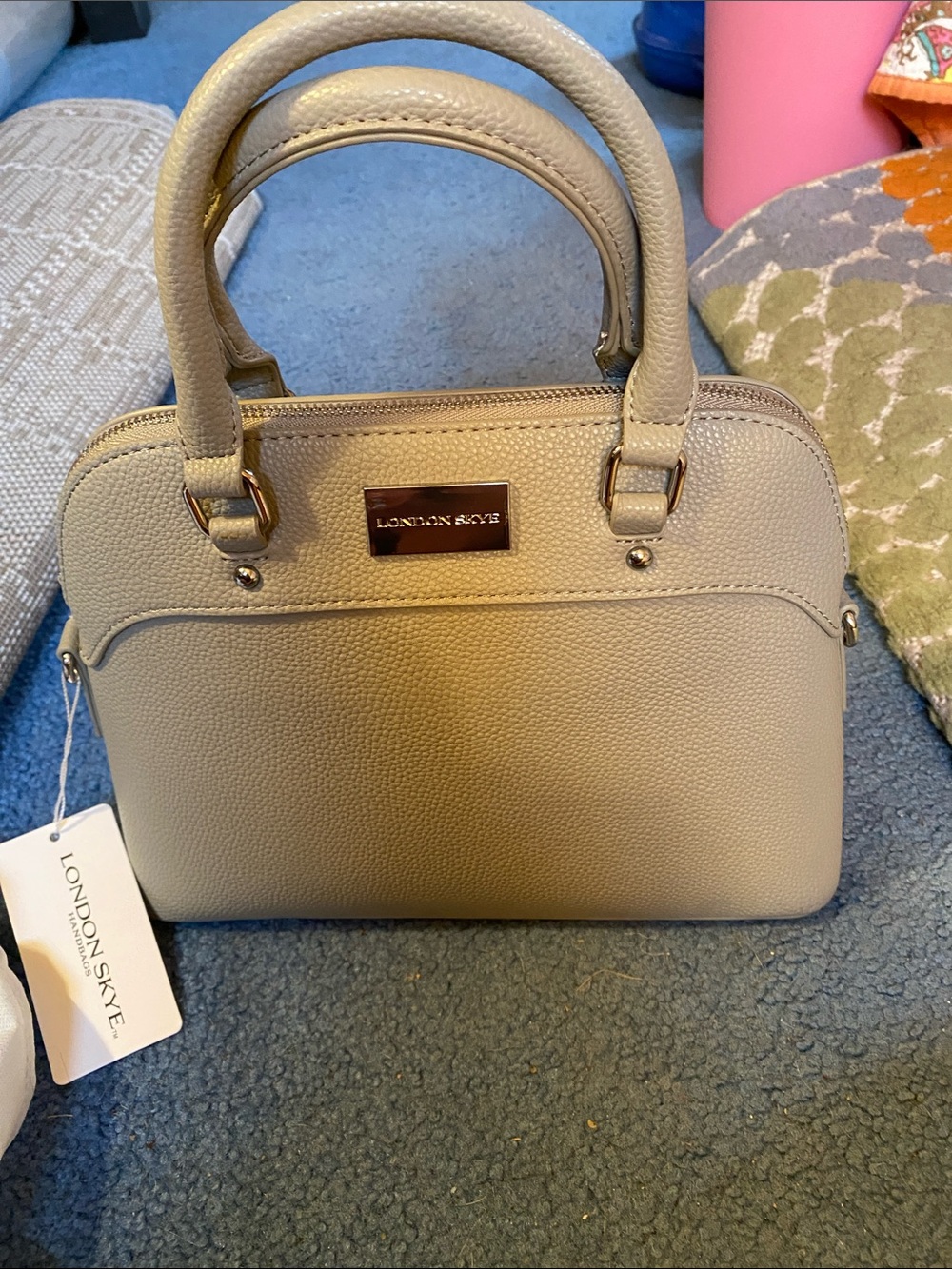 Structured Satchel in Light Taupe/Gray